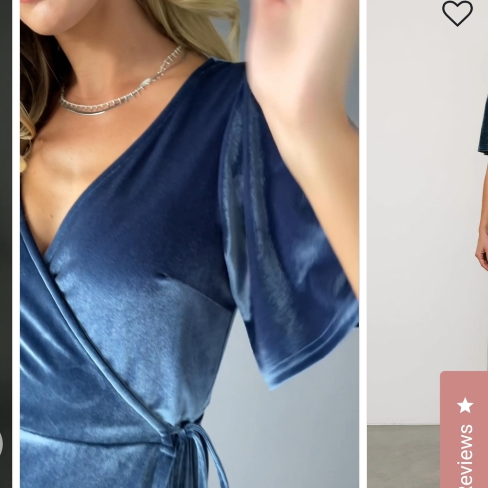BALTIC BORN KATELYN VELVET MAXI WRAP DRESS BLUE SHIRT SLEEVE KIMONO Wedding Y2k - Picture 4 of 14